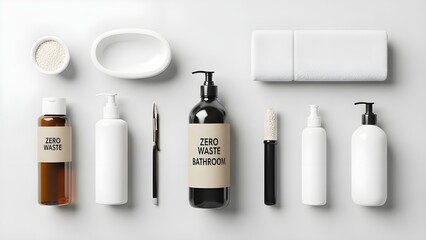 Zero Waste Bathroom Essentials Flat Lay
