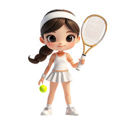 Young girl playing tennis