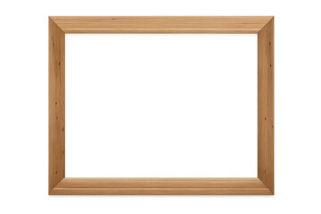 Fototapeta premium Light wood picture frame with clean wooden texture, blank rectangular border on transparent background