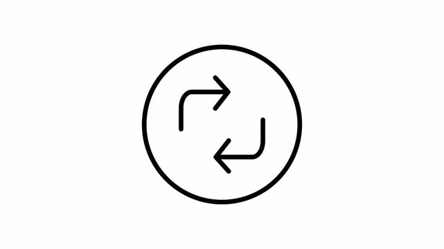 Repost Icon in circle Animation Seamless Loop 4K Transparent Background