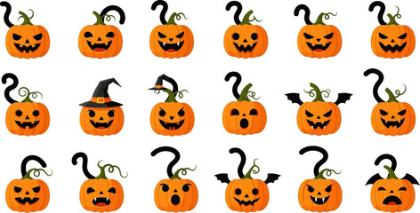 Naklejka premium Seamless halloween pattern with cartoon pumpkin vector illustration seasonal holidays background