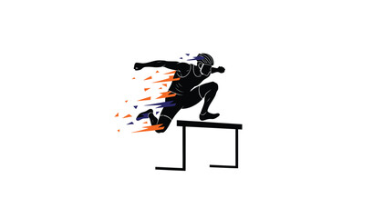 Snowboarder Jumping Over Hurdle with Motion Blur © Naseem