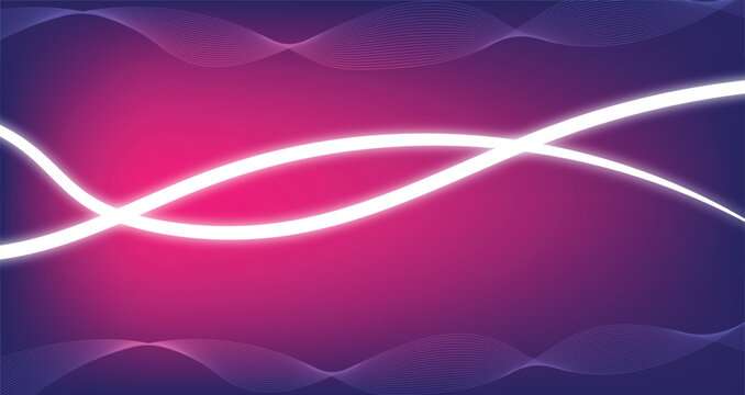 Neon light infinit loop on purple gradient background