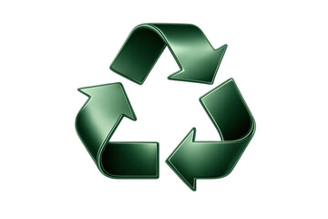 Obraz premium Green recycling symbol illustrating the concepts of waste reduction, reuse, and environmental conservation. Transparent background