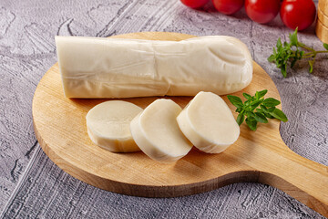 Italian dairy - mozzarella cheese with slices