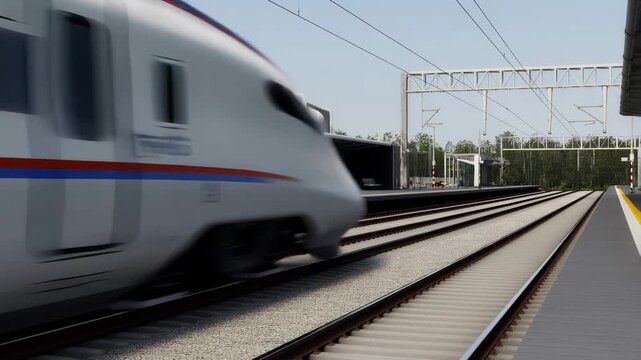 High-Speed Bullet Train ZOOMS Through Station!