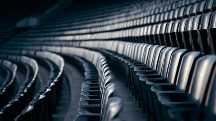 Obraz premium Super Bowl stadium seats rows perspective empty venue seating 