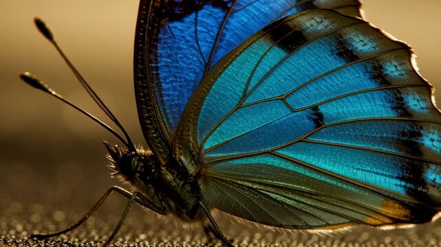 Iridescent Butterfly Wings: A Mesmerizing Color Shift Close-Up