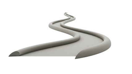 Abstract 3d Winding Path On Black Background