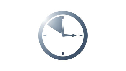 Metallic Time Clock Icon With Progress Indicator