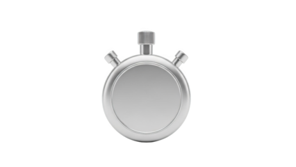 Sleek Silver Stopwatch Against a Pure Black Background