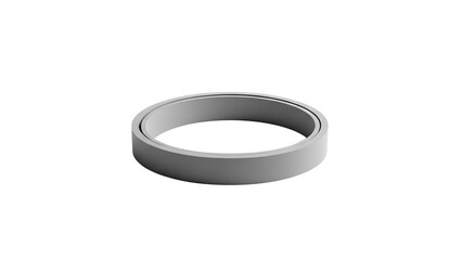 Minimalist 3d Render of a Grey Circular Ring with Colorful Edge Highlights