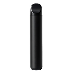Modern black matte vape pen pod system isolated on transparent background