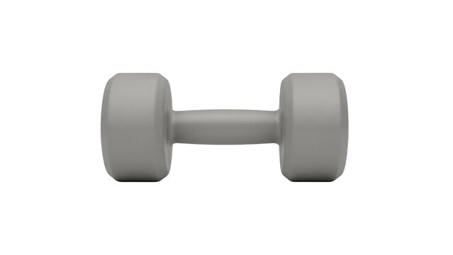 Gray Dumbbell for Fitness and Strength Training on Black Background
