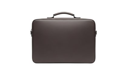 Sleek Dark Brown Faux Leather Briefcase or Laptop Bag with Handle