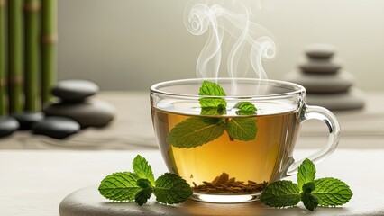 Steaming Cup of Herbal Tea.