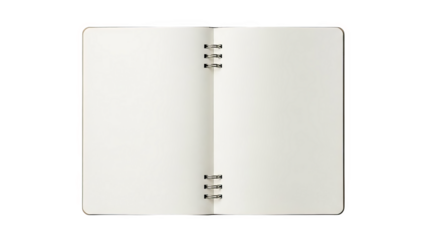 Top View of an Open Blank Spiral Notebook with Colorful Cover on Black Background