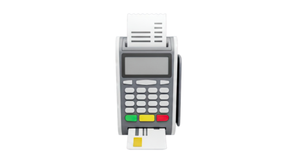 Credit Card Terminal with Receipt and Card