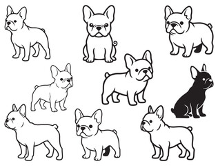 Fototapeta premium CUTE FRENCH BULLDOG SILHOUETTE