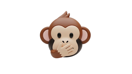 Monkey Emoji Covering Mouth