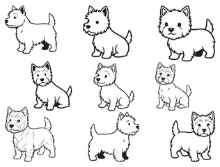 Obraz premium CUTE SIMPLE WEST HIGHLAND DOG SILHOUETTE