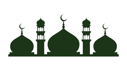 Serene Mosque Silhouette: A striking silhouette of a mosque against the sky, symbolizing a place of peace, reflection, and spiritual connection.