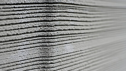 3D Printed Construction Layers Visible in Concrete Structure Close-up