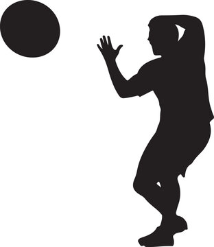 Silhouette of Athlete Performing a Throw-in or Hand Movement During Sports Game , Generative Ai