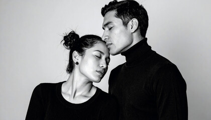 Self love valentine, Romantic couple embraces heartfelt affection in a cozy setting