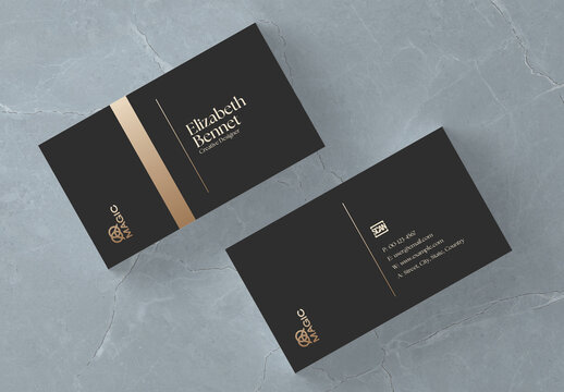 Luxury Black and Gold Business Card Design Template