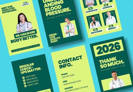 Set of Professional Medical and Healthcare Service Social Media Story Templates
