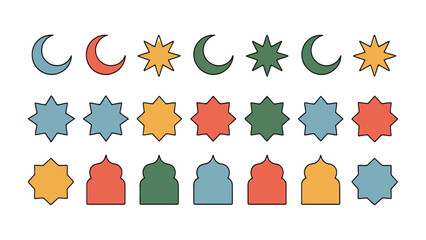 Celestial Harmony: A vibrant, eye-pleasing composition featuring a series of moons and stars, evoking the mysteries of the night sky, and cultural symbols.