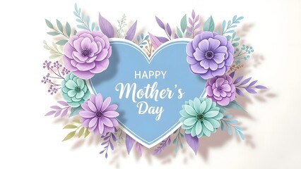 Happy mother's day floral heart design