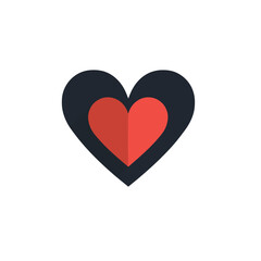 Fototapeta premium Premium Transparent Modern Double Heart Black Red Icon EPS