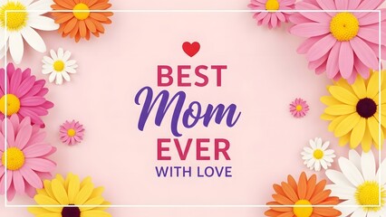 Best mom ever heartfelt floral greeting card