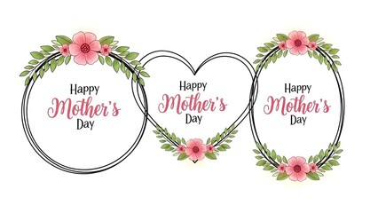 Mother's day heart and oval frame designs