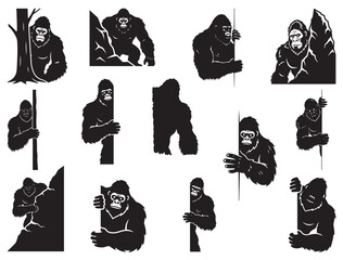 PEEKING BIGFOOT SILHOUETTE