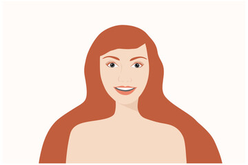 Smiling beautiful woman face vector illustration