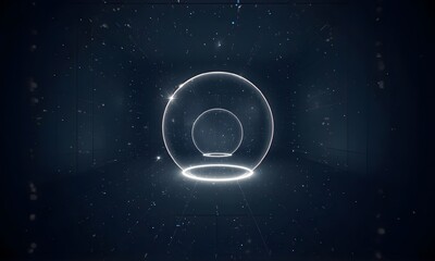 Blue countdown loop floating in the night sky above Earth with stars and cosmic space background