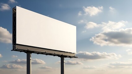 Blank Billboard Against a Cloudy Sky, Promoting Advertisement Space