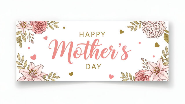 Happy mother's day greeting card with floral design - Powered by Adobe