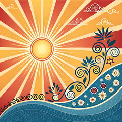 creative background with powerful and bright abstr