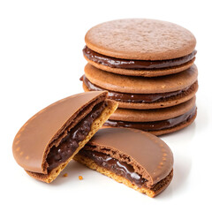 crepes with chocolate flavour filling isolated