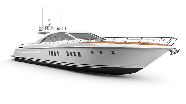 White luxury yacht, angled view