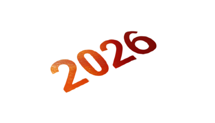 Minimal 2026 Calendar Page With Red and Orange Accents PNG