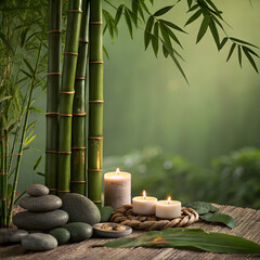 serene bamboo still life tranquility and natural