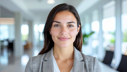 Casual business professional portrait in modern workspace