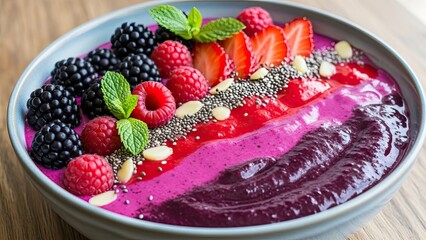 Fruit and Berry Smoothie Bowl.