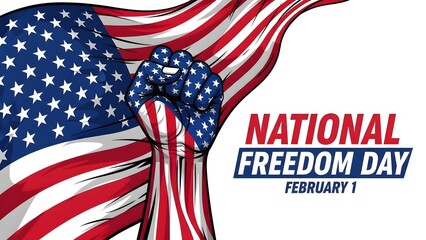 Celebrating national freedom day honoring american liberty and independence on february 1st