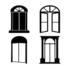 Classic architectural window silhouettes: a collection of various arched window designs
